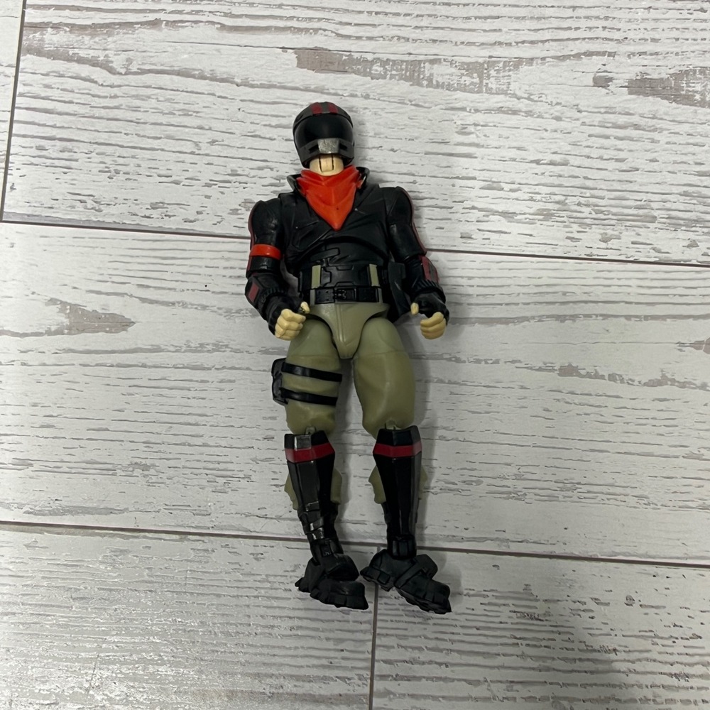 Fortnite Burnout Action Figure 4 Inch Black Jacket Red Scarf Helmet Epic Games